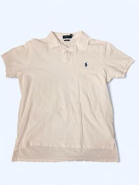 Ralph Lauren White Polo with Navy and Yellow Labels